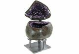 Amethyst Jewelry Box Geode On Stand - Gorgeous #78007-5